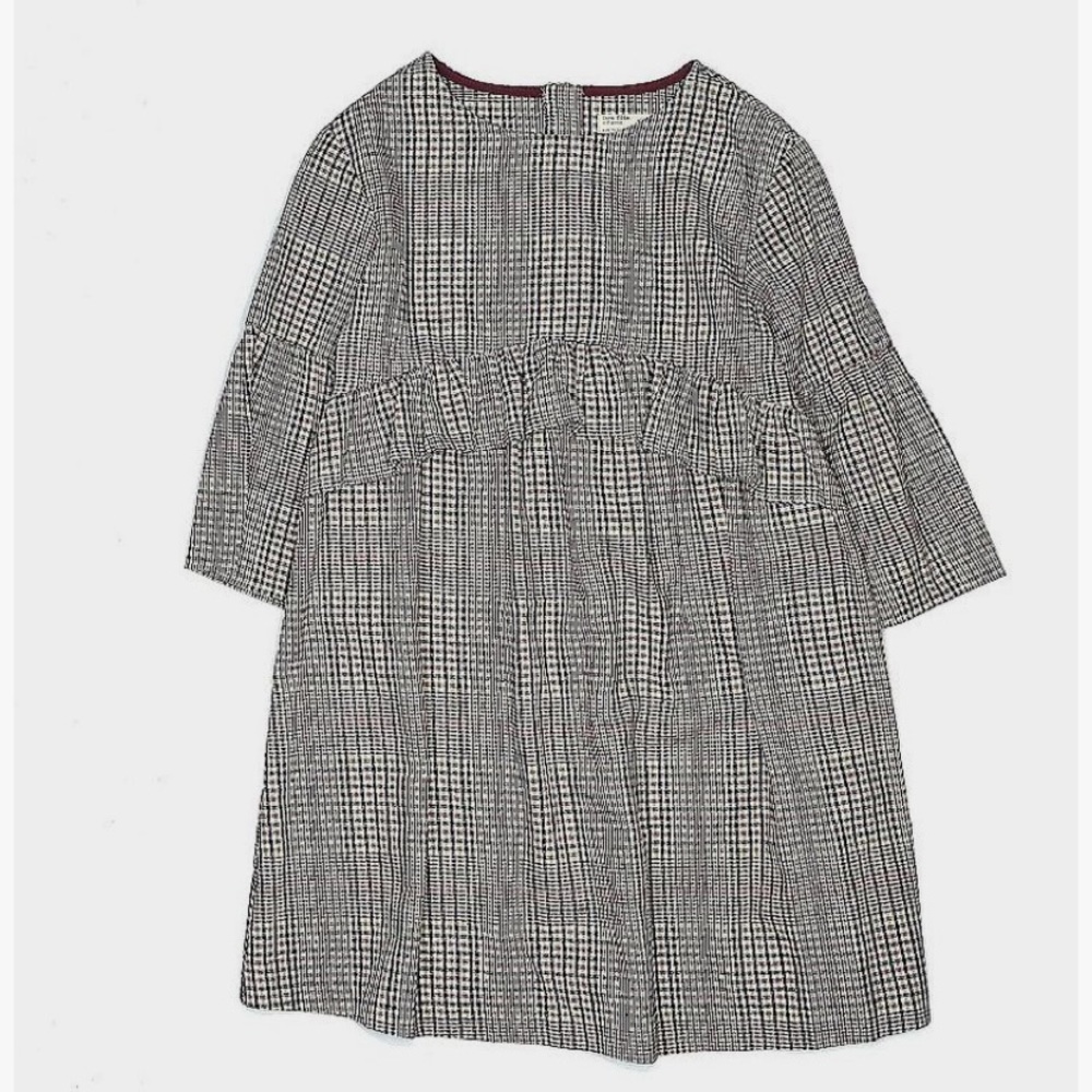 Zara girls plaid dress with ruffle detail